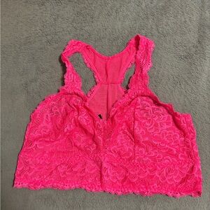 torrid Neon Hot Pink Lace Racerback Bralette